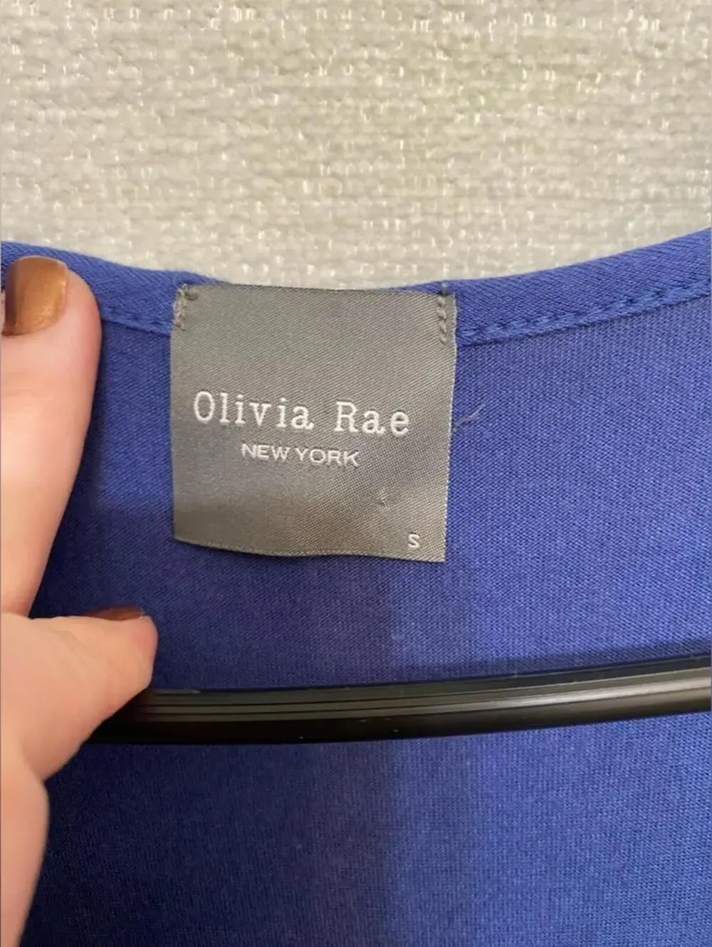Olivia Rae Blue Maxi Dress with Ruffle Edge